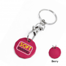 Round Aluminium Keyring - Soft Enamel - Berry