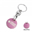 Round Aluminium Keyring - Laser Engraved - Blush Pink
