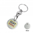 Round Aluminium Keyring - Soft Enamel - Silver