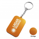 Rectangular Aluminium Keyring - Laser Engraved - Orange