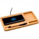 Bamboo desk organiser and charger