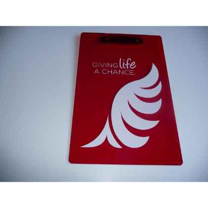 Acrylic Translucent Red With White Screen Print