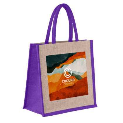 Cambridge Jute Shopper Bag Natural/Purple