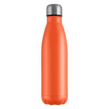 Mood Powder Coated Vacuum Bottle - 500ml Orange Silver Lid