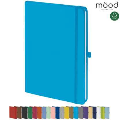 Mood A5 Certified Sustainably Sourced  Soft Feel Notebook Light Blue Cyan