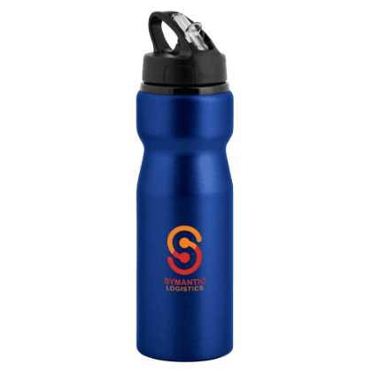 Nova Aluminium Water Bottle with Flip Sipper Lid - 750ml Dark Blue