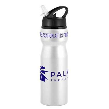 Nova Aluminium Water Bottle with Flip Sipper Lid - 750ml Silver