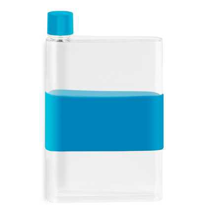 genie Note Bottle with Silicone Band - 420ml Transparent/Light Blue
