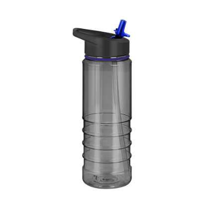 Tritan Pure Sports Water Bottle - 750ml Translucent Black/Blue