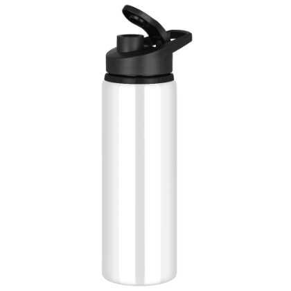 Tide Aluminium Water Bottle with Snap Cap Lid - 750ml White