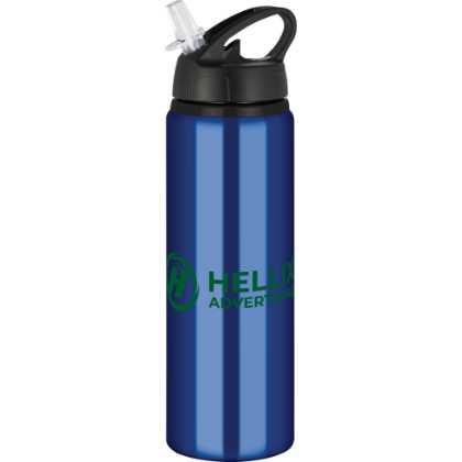 Tide Aluminium Water Bottle with Flip Sipper Lid - 750ml Blue