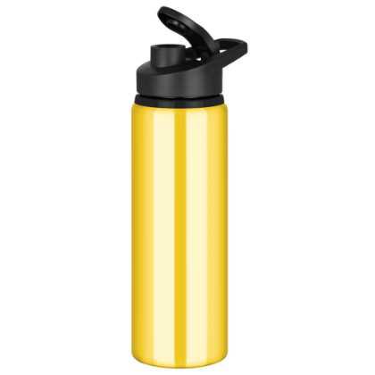 Tide Aluminium Water Bottle with Snap Cap Lid - 750ml Yellow