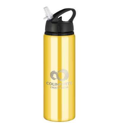 Tide Aluminium Water Bottle with Flip Sipper Lid - 750ml Yellow
