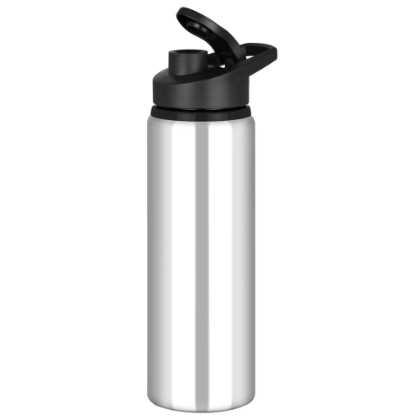 Tide Aluminium Water Bottle with Snap Cap Lid - 750ml Silver