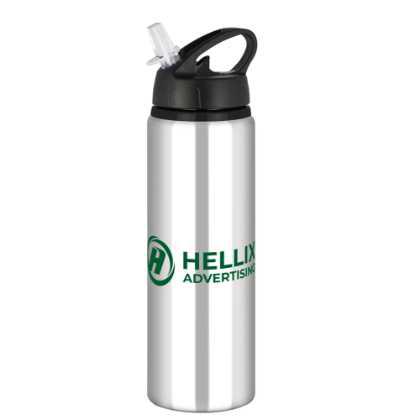 Tide Aluminium Water Bottle with Flip Sipper Lid - 750ml Silver