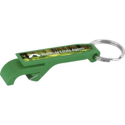 Bottle Opener Keyring Green