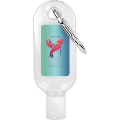 Hand Sanitiser Gel Bottle with Carabiner Clip - 30ml