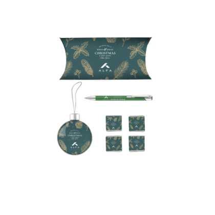 Christmas Gift Pack with Mood Soft Feel Ballpoint Pen, 4 x Neapolitan Chocolates & Bauble