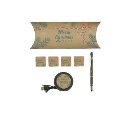 Tech Gift Pack with Metal Bella Ballpoint Pen, Mirage Wireless Charger & 4 x Neapolitan Chocolates