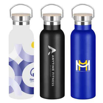 Forever Double Walled Vacuum Bottle with Bamboo Lid - 550ml