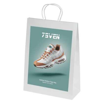 Bags - Ashdown Medium Paper Gift Bag with Twisted Handles - White - 200GSM