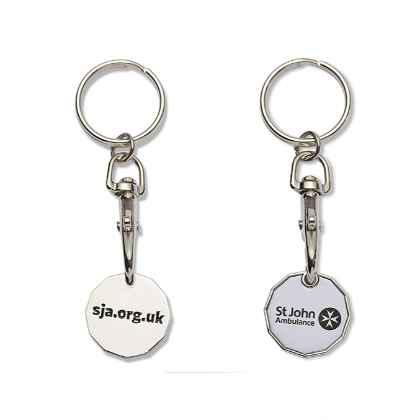 Handy £1 Custom Trolley Coin Keyrings (12-Sided)