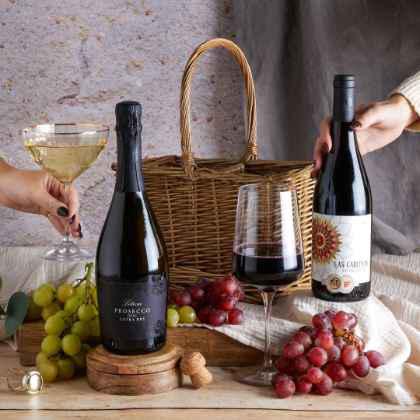 prosecco & red wine luxury gift basket