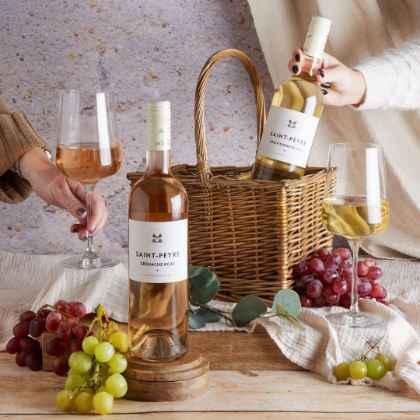 white & rosé wine duo