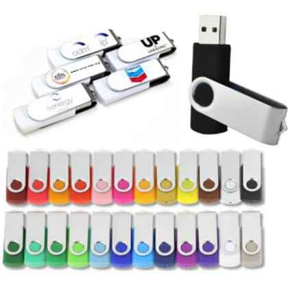 TWISTER USB FLASH DRIVE MEMORY STICK IN BLACK & SILVER.