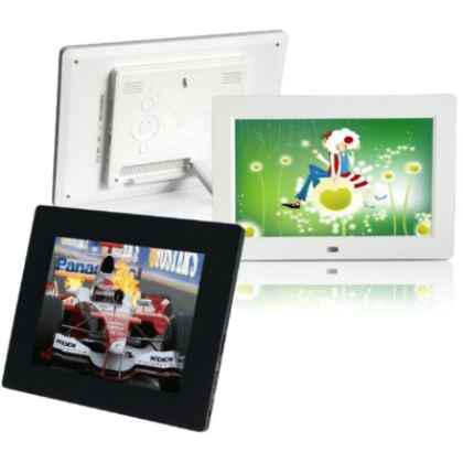 DIGITAL PHOTO FRAMES IN SILVER, BLACK OR WHITE.