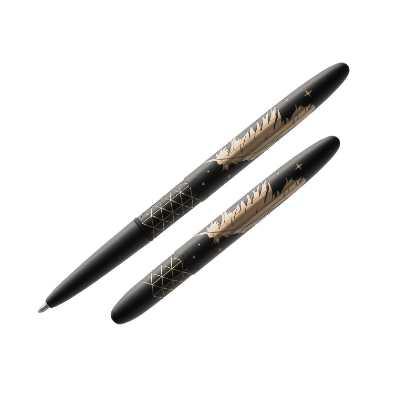 MATTE BLACK BULLET SPACE PEN WITH BLUE ORIGIN FEATHER LOGO & WRAP AROUND HEX DESIGN