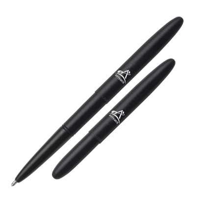 MATTE BLACK SPACE PEN WITH WHITE PRINTED ARTEMIS LOGO &ndash; f400b-art