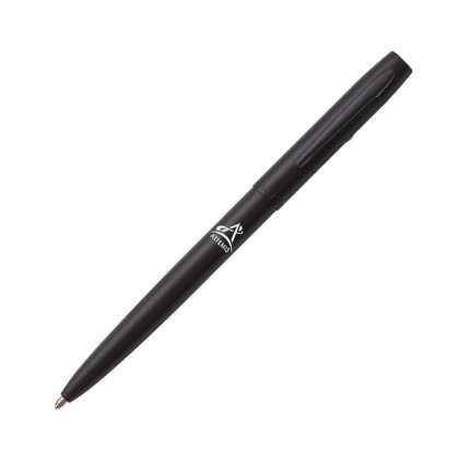 MATTE BLACK CAP-O-MATIC SPACE PEN WITH WHITE PRINTED ARTEMIS LOGO &ndash; fm4b-art
