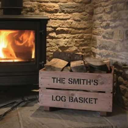 Rustic Wooden Log Crate