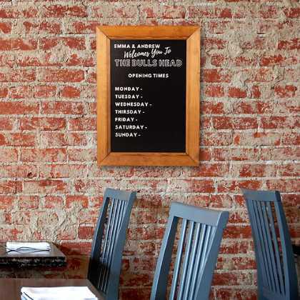 Personalised Opening Times Chalkboard