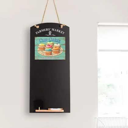 Tall Thin Blackboard with Rope Hanger for Daily Reminders