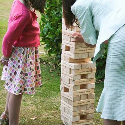 Garden Wedding Personalised Giant Tumbling Block Game