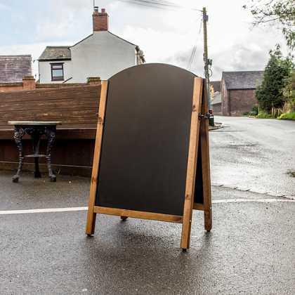 Curved Top A-Frame Pavement Chalkboard