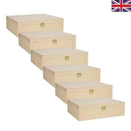 Deluxe Two Bottle Hinged Lid Wine Box (6 Pack)