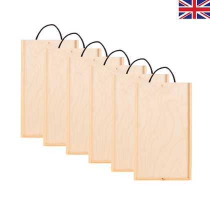 Two Bottle Pine Sliding Lid Box (6 Pack)