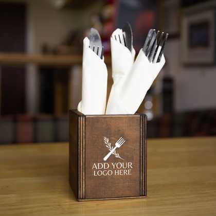 Dark Oak Wooden Cutlery Holder