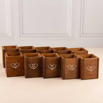 Dark Oak Wooden Cutlery Holder