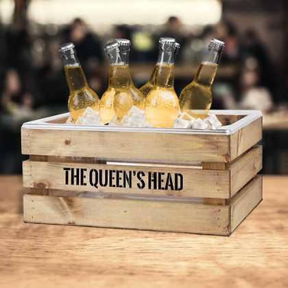 Wooden Ice Bucket Crate
