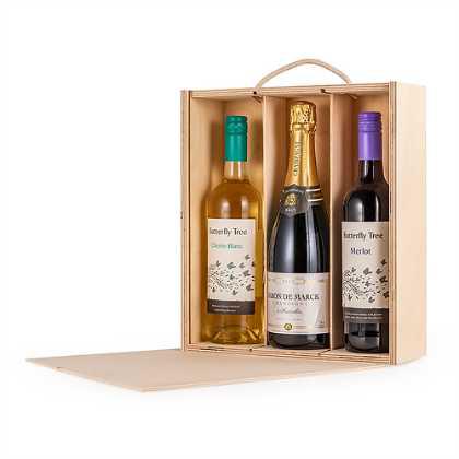 Deluxe Three Bottle Wine Box (6 Pack)