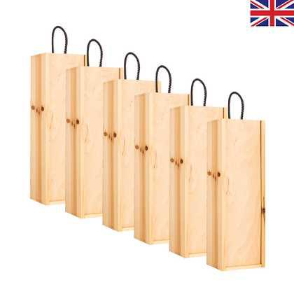 One Bottle Pine Sliding Lid Box (6 and 12 Packs)