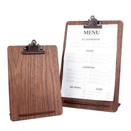 Freestanding Wooden Clipboard (Bronze clip)
