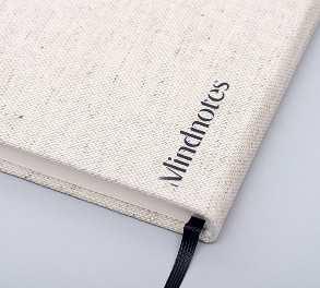 Mindnotes in textile hardcover Lino color, Lino nature
