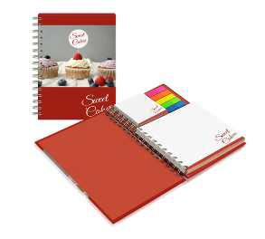 Wire-o sticky notes set in hardcover