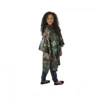 Child Waterproof Reusable Camouflage Deluxe PVC Rain Poncho With Hood