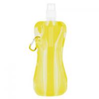 Foldable Flexi Water Bottle with Carabiner Clip - 400ml Yellow